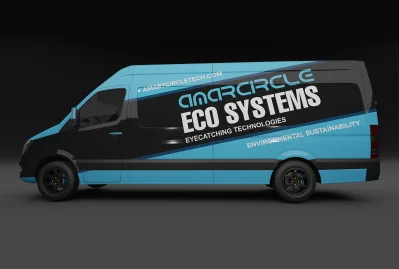 Eco friendly custom tech van wrap design